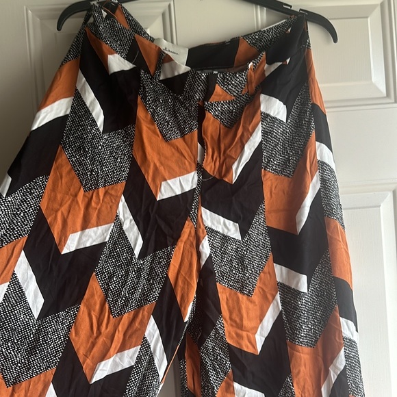 Elevenses Anthropology wide leg brown and black chevron print pants - size 12 - Picture 4 of 7